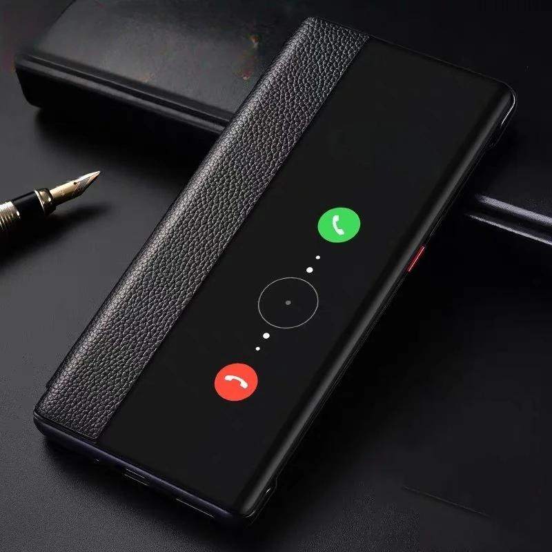 

Simple Shockproof Phone Case Leather Auto Sleep Wake Up Flip Phone Case for Huawei Mate30 RS Mate20Rs Phone Protective Case