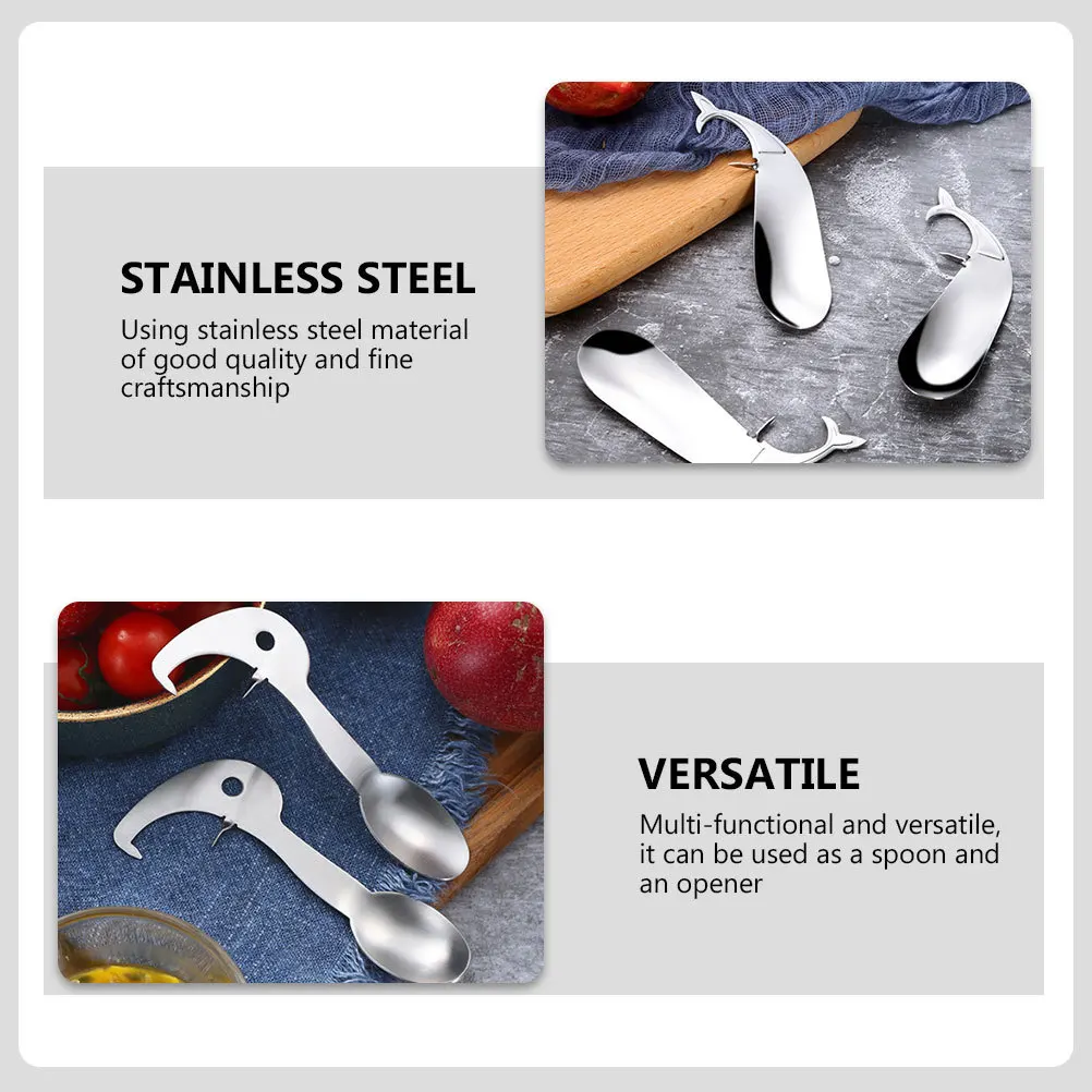 

2Pcs Passion Fruit Opener Dolphin Shape Stainless Steel Kitchen Gadget Multifunctional Fruit Spoon Extractor Corrosion Resistant