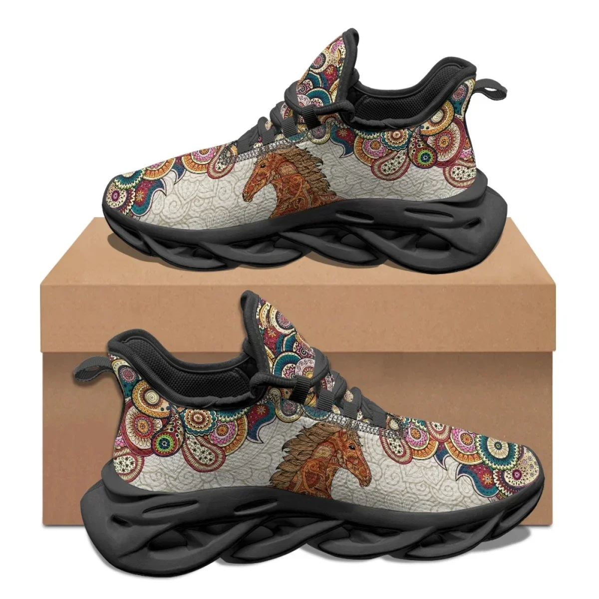 

Кроссовки 3D Horse Tribe в винтажном стиле, повседневные, нескользящие, дышащие, на шнуровке, баскетбольные, модные, сетчатые, для прогулок