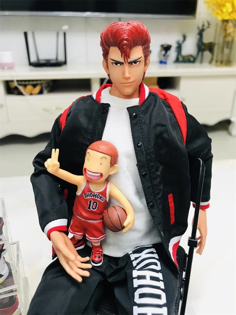 1/6 Shonoku High School Basketball Match YingMu Red Long Hair Head Sculpture Carving Model Fit 12inch Action Figures Collect DIY