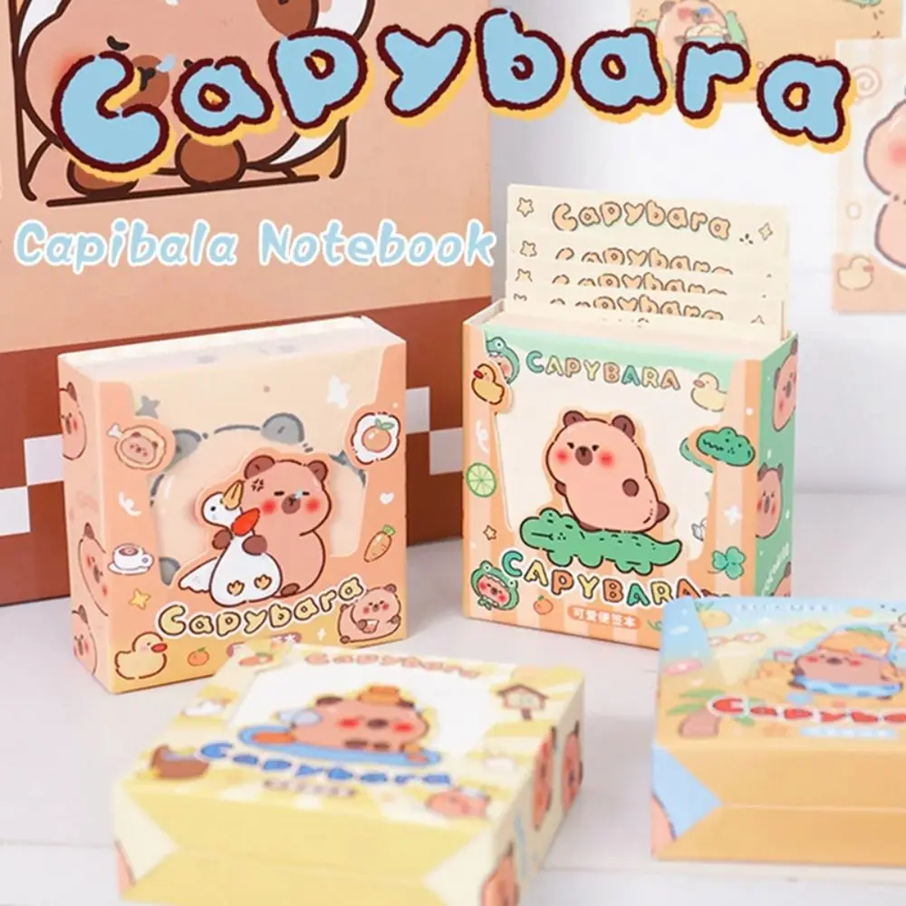 200 sheets/box Cute Capybara Notepad Cartoon Pull-out Type Memo Pad Journaling Supplies Aesthetic Stationery Tearable Note Paper