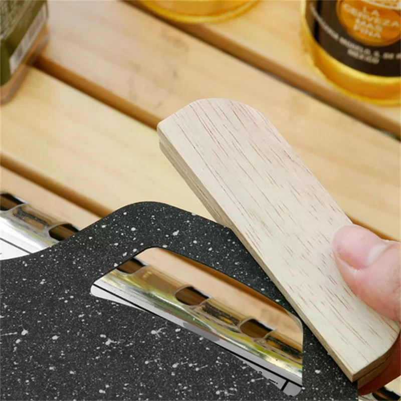 2pcs Solid Wood Pan Insulated Handles Anti Scald Portable BBQ Plate Handle For Cookware Sauce Pan Sauteing Grilling Pan