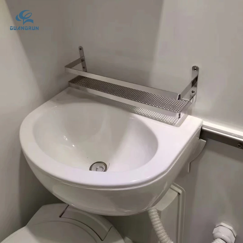 GuangRun Wall-mounted Luxury Oval Shaped Acrylic Washbasin for Motorhome Shower and Camping Daily Use