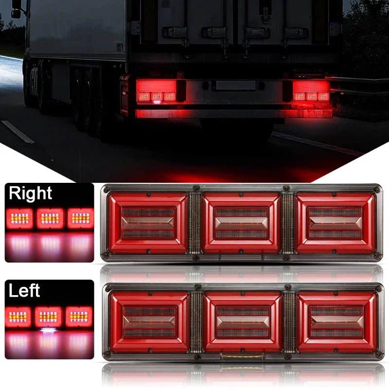 2pcs 117LED Truck Tail Light Bar Rear Stop Brake Reverse Light for Truck/Trailer