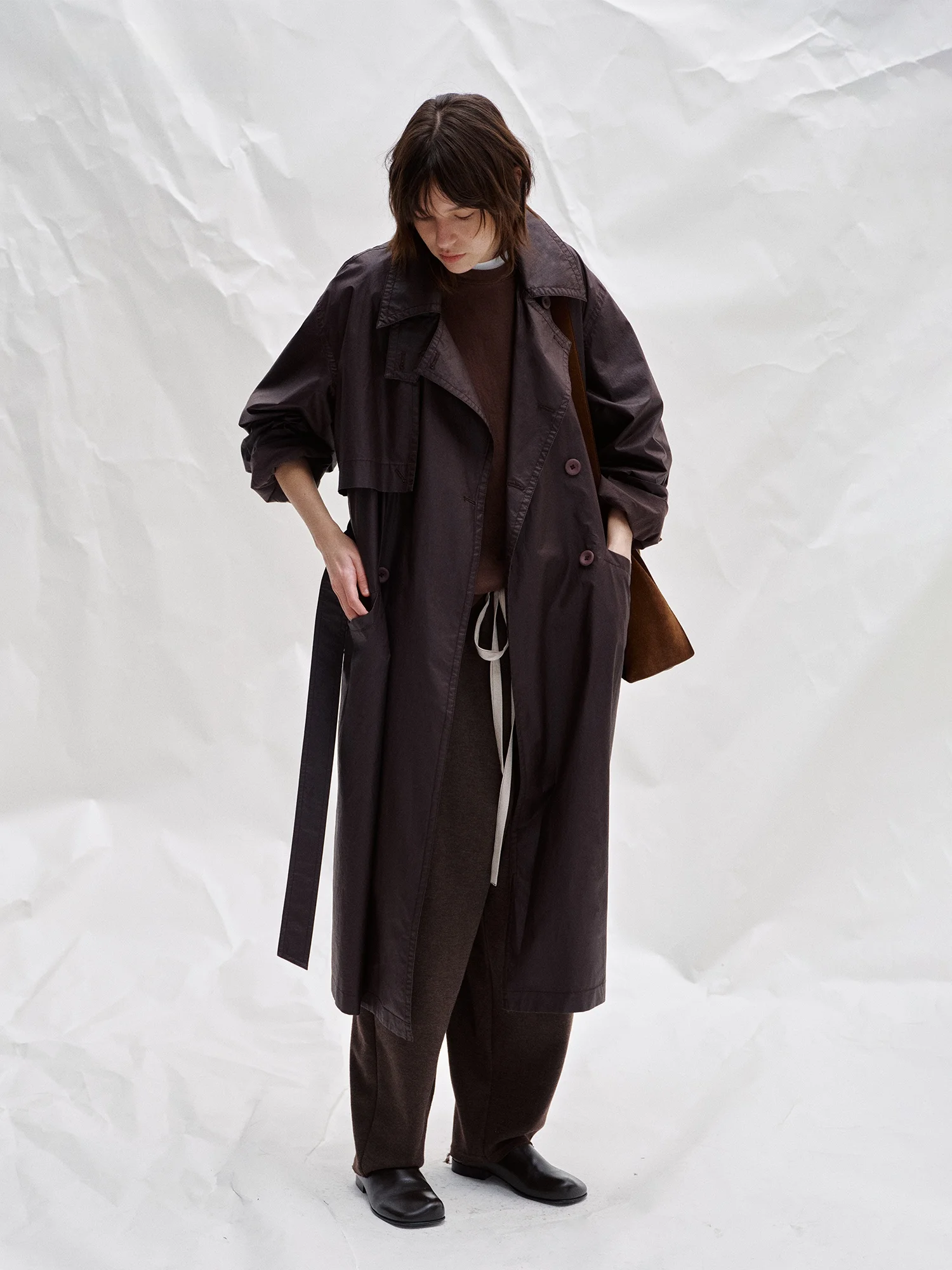 

DAOXU Reverse Folded 3D Micro-Wrinkle Texture Paper Feel Windbreaker Loose Fit Spring Autumn Commute Windproof Jaet