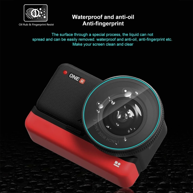 PULUZ 3 in 1 Screen + 4K Lens + Leica Lens Tempered Glass Film For Insta360 One RS Camera High Clear Protective Film