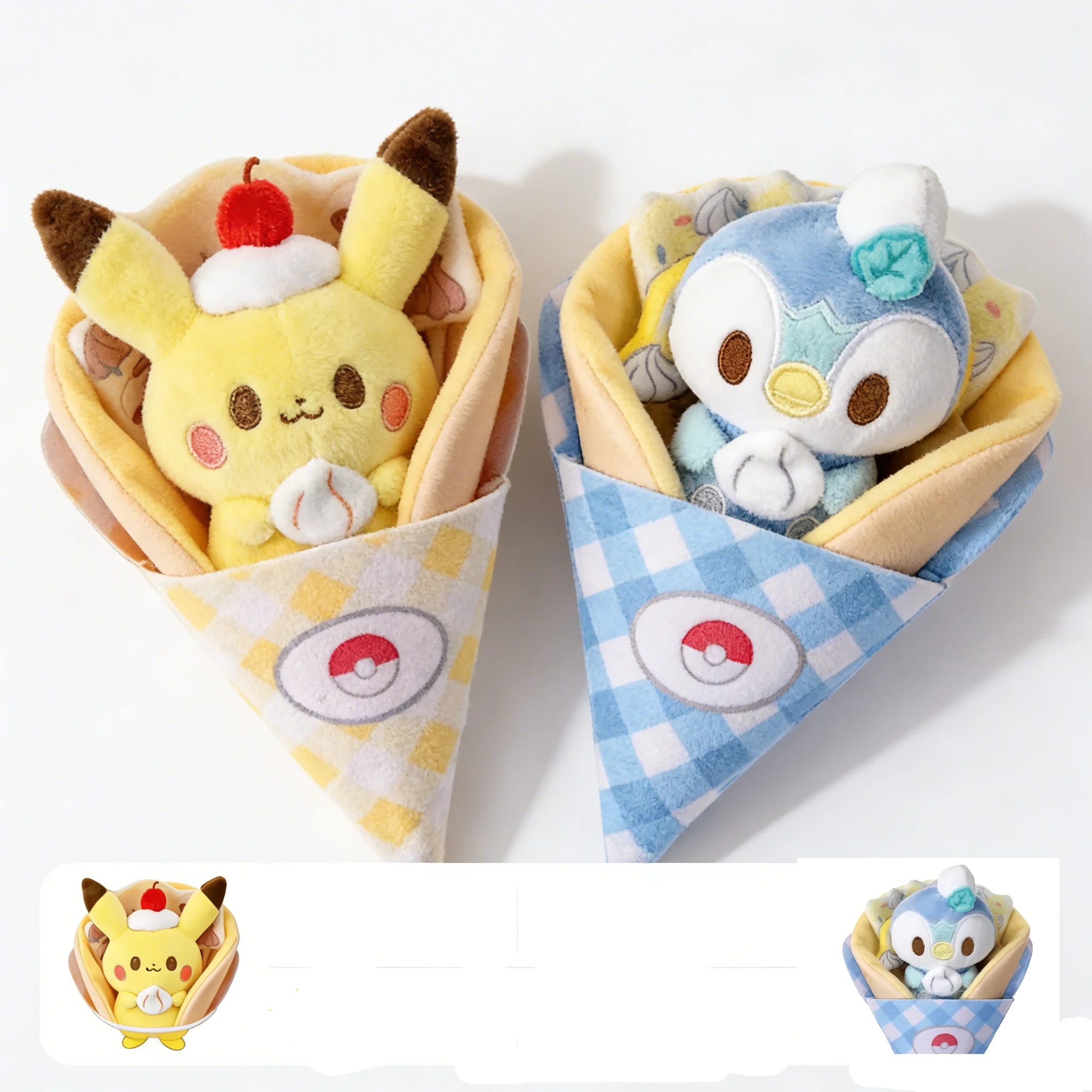 Pikachu Piplup Plush Toys Cute Anime Stuffed Doll Cartoon Animal Plushie Collectible Figure Kids Birthday Gift Home Decor 17CM - view 6