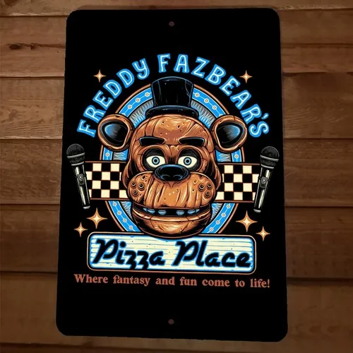 Fazbears Pizza Place  Metal Wall Sign Halloween Horror 5 Nights