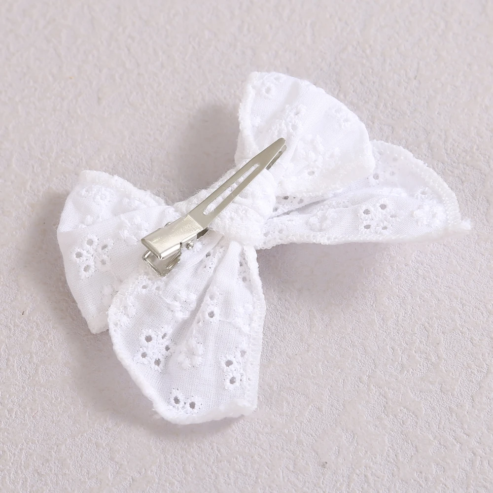 Fermaglio per capelli con fiocco in pizzo bianco fermaglio per capelli per bambina fermagli per capelli per bambina accessori per capelli per bambini copricapo per capelli per bambini