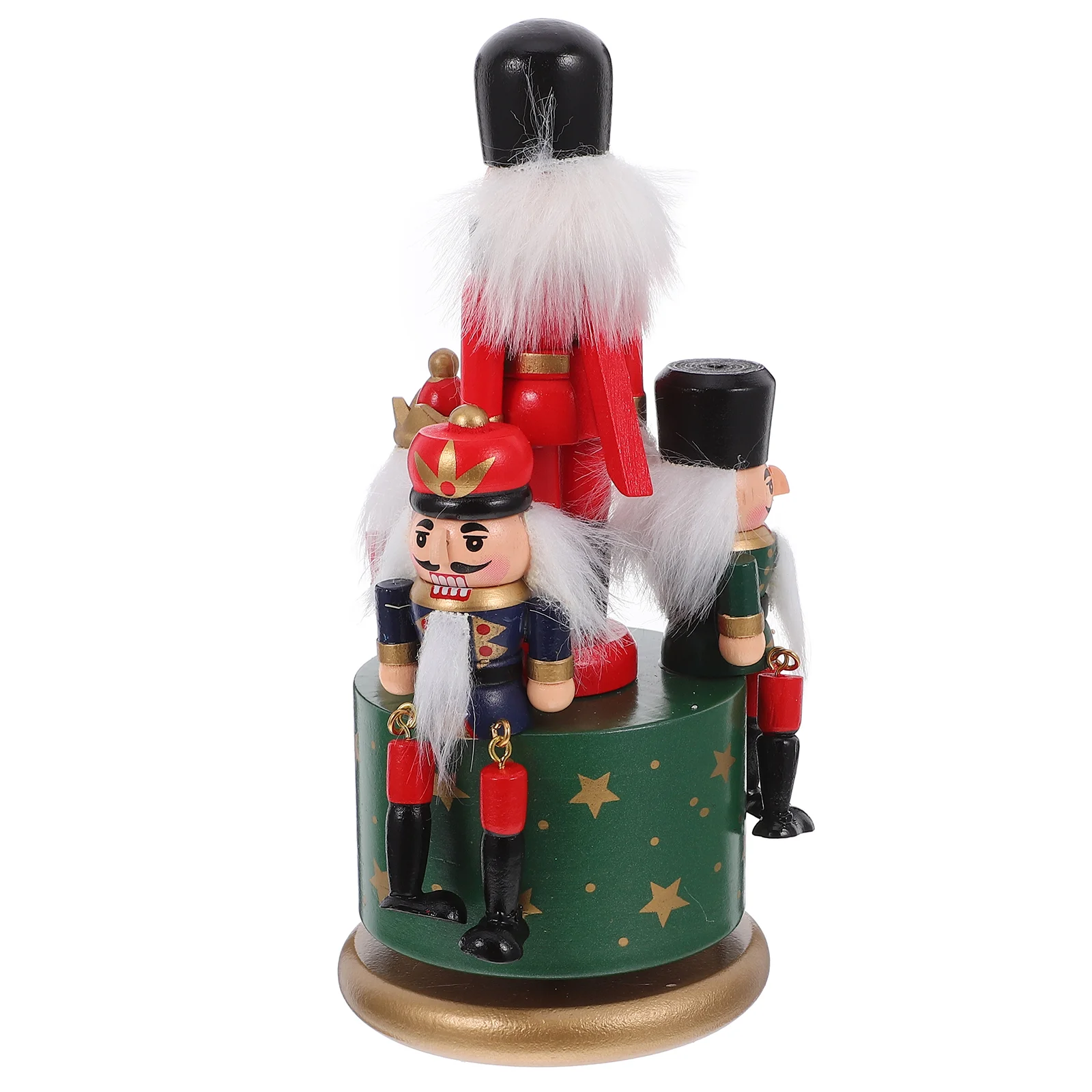 Nutcracker Sound Box Craft Musical Adorn Adorns Vintage Decor Wood Case Adornment Baby Xmas Figurine Desk Office Supplies