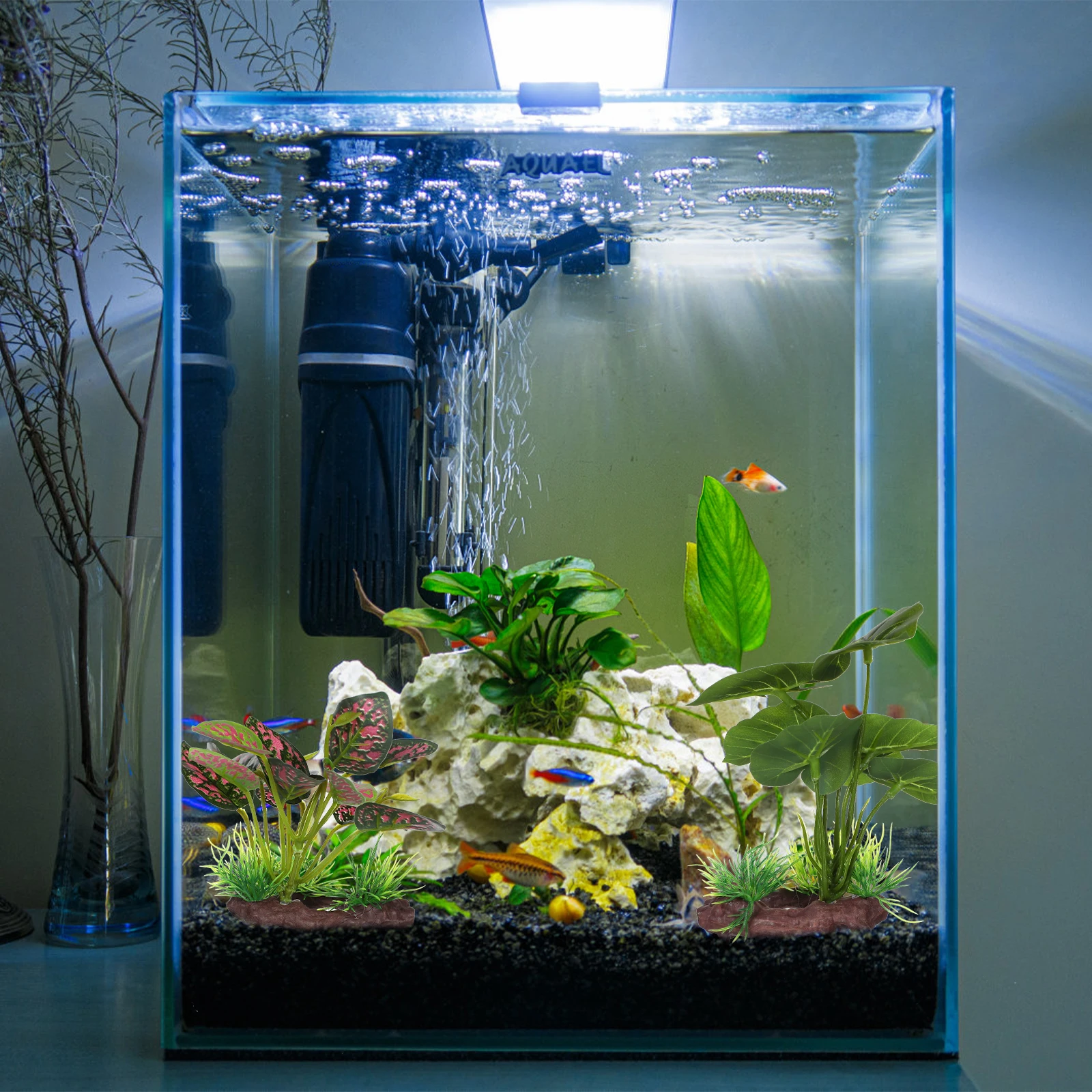 

2pcs Aquarium Artificial Plants Decorations for Fish Tank Landscaping Fake Accessories Fish Hideout Pet Supplies