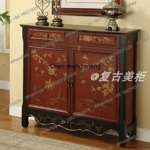 Hot sales American painted flat body double door cabinet entrance retro entrance corridor cabinet