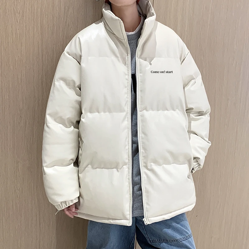 KAPMENTS Y2k Japanese Streetwear Leather Jacket 2023 Winter Thick Puffer Jacket Hip Hop Bubble Coat Korean Fashion Jackets Coats