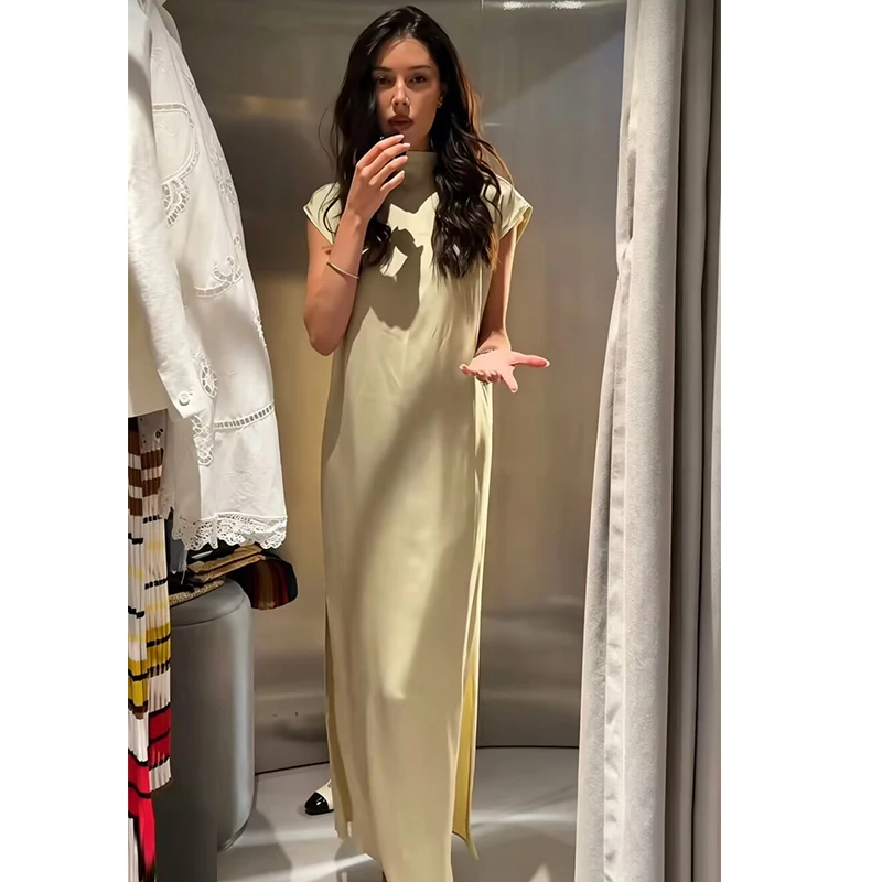 Summer Women's Long Dress 2026 New Fashion Slim Straight Elegant Party Dress Women's Chic Summer Holiday Street Dresses