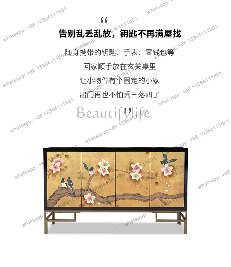 2026 New Chinese style living room storage tea cabinet dining room storage cabinet