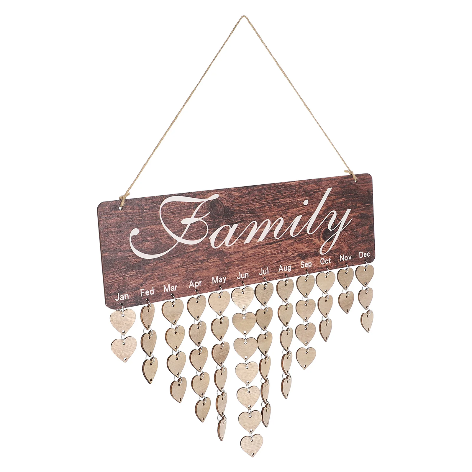 

Family Wall Calendar Birthday Reminder Hanging Plaque Vintage Wooden Decor for Girls Party Decorations Family Ornaments