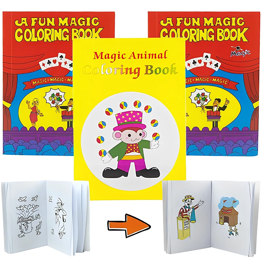20.2x14.2cm Magic Book Creative Blank Paper to Cartoon Pattern Quickly Transform Magic Party Performance Props Stage Magic
