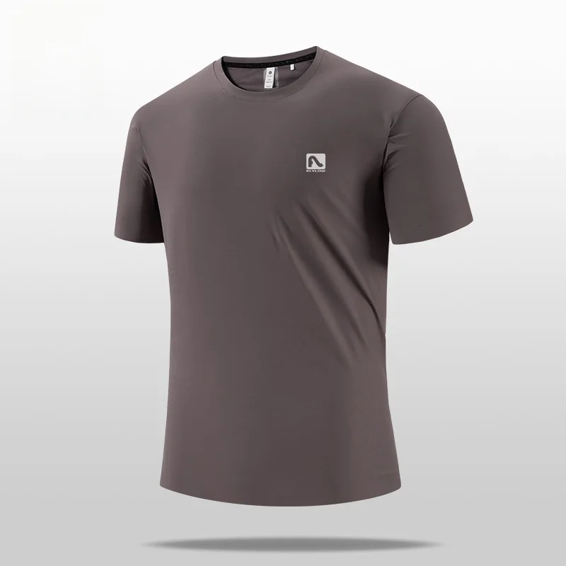 

Flylow Men's Ice Silk ort Sve T-irt Casual Fitn Running Qui Dry Breathable Outdoor Sportswear round Ne Tee
