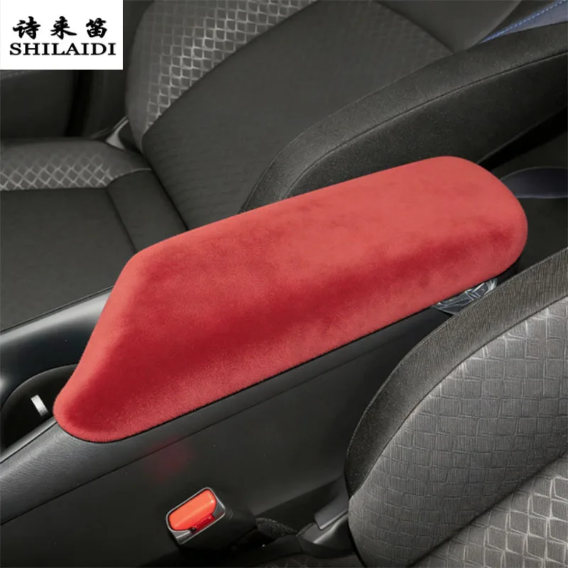 Suede leather Car Wrapping ABS For Toyota C-HR CHR 2016-2023 Center Console Stowing Tidying Armrest Box Cover Trim Accessories