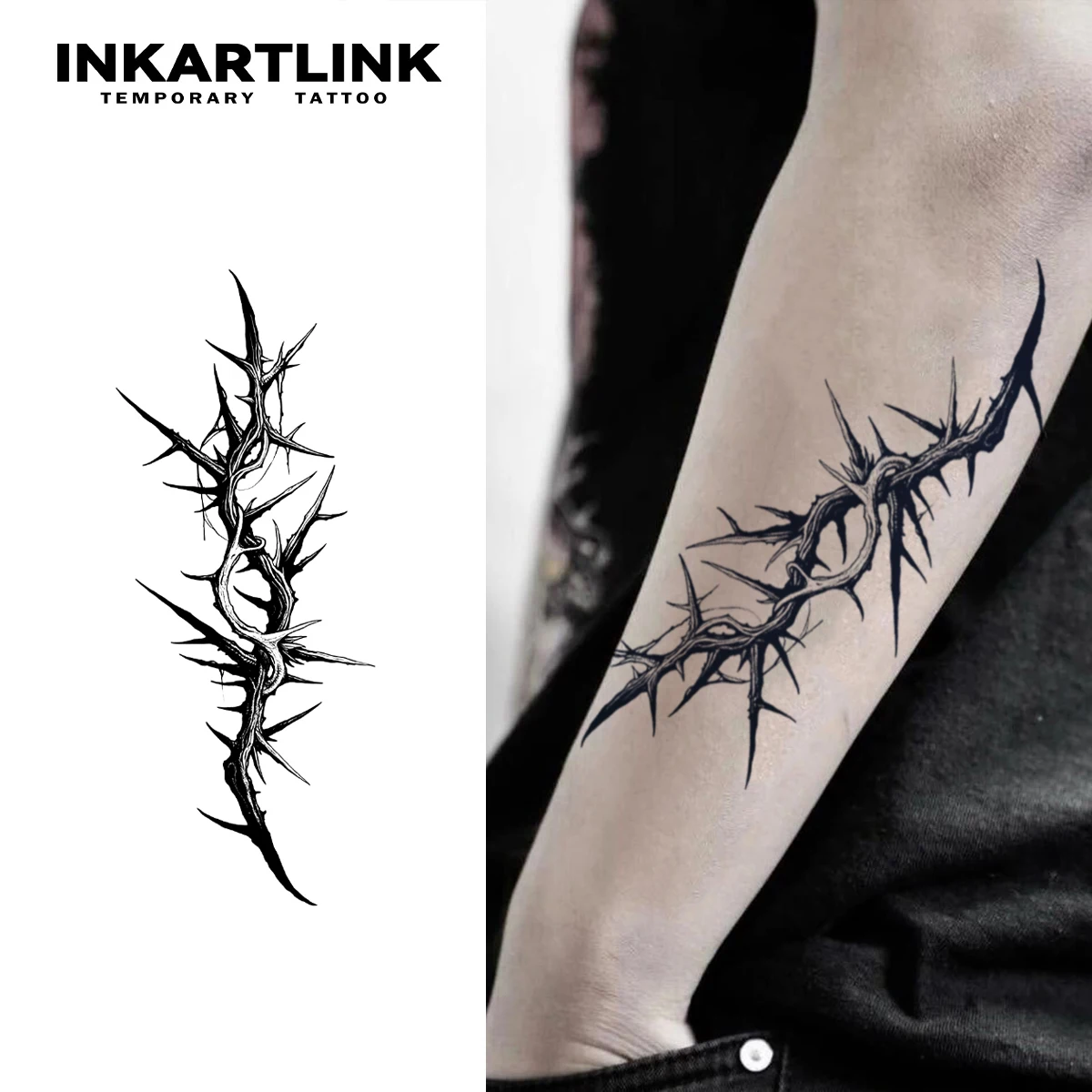 Thorns temporary tattoo sticker, waterproof magic tattoo, lasts to 15 days fake tattoo, semi permanent tattoo