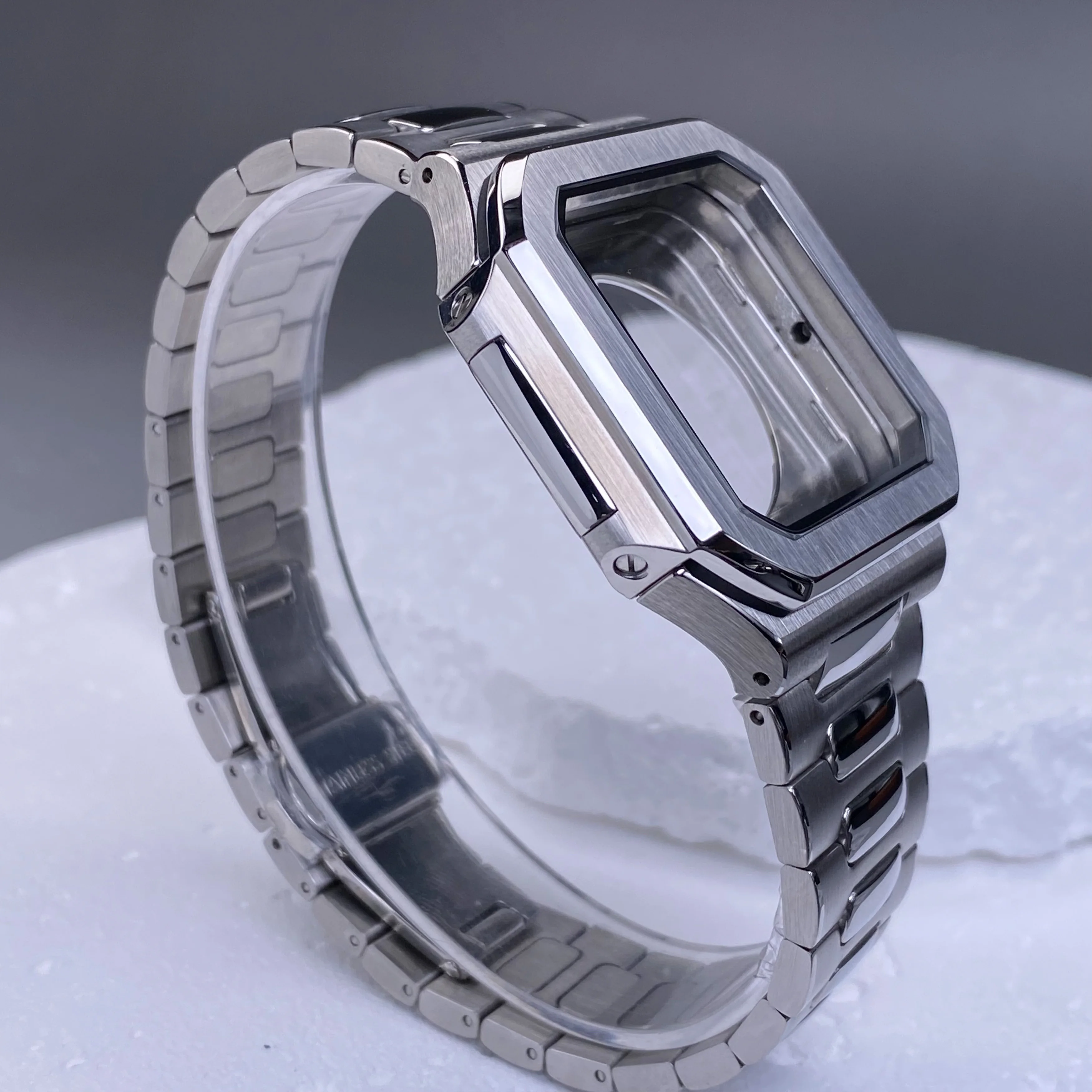 NH35 37.5mm per PP CUBITUS Cassa dell'orologio Accessori per Seiko NH35 NH36 cassa del movimento Misura 29.5mm Quadrante nero cinturino in acciaio inossidabile