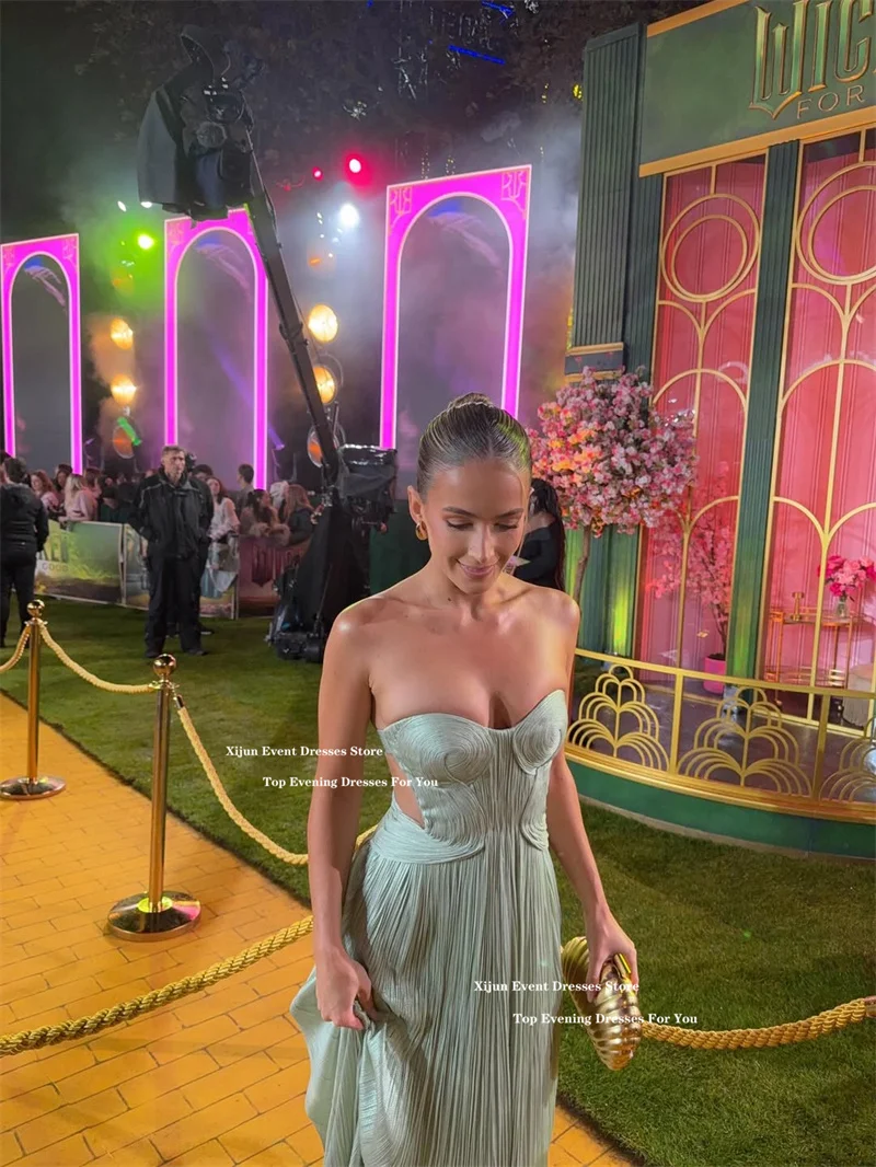 

Xijun Luxury Mint Green Evening Dresses Sleeveless Sweetheart Formal Prom Dresses Dubai Long Prom Gowns 2026 Women Customized