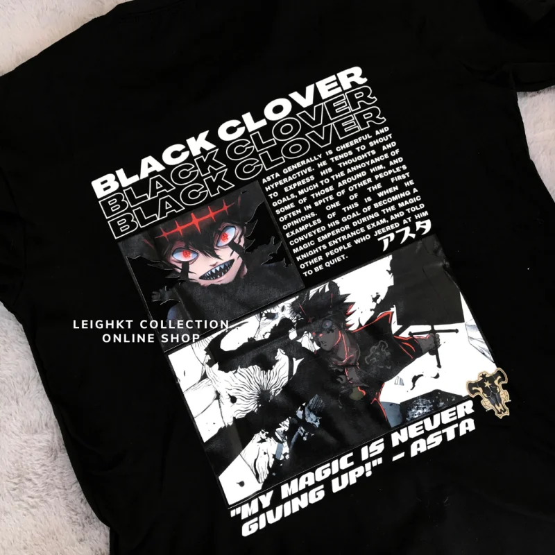 Black Clover Asta Anime Shirt 『Cotton Spandex』 T-shirt