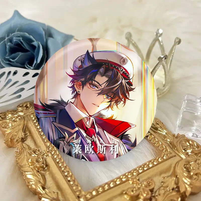 Anime Genshin Impact Wriothesley Cosplay Quicksand Mahjong ticket stub Gift Laser Badge Brooch Decoration Acrylic standing sign