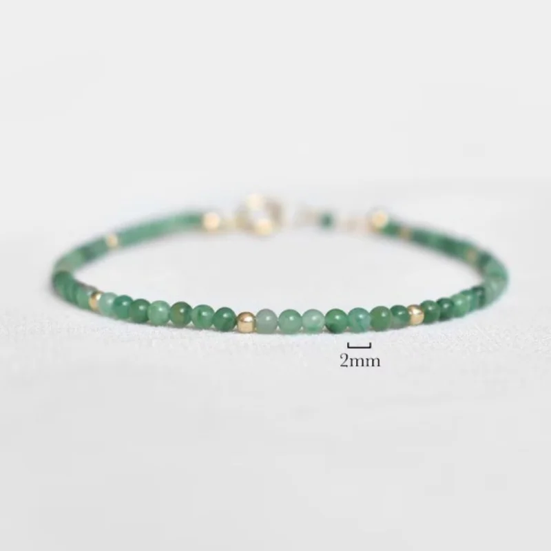 1 Pc Fine Jade Crystal Classic Natural Stone Green Beaded Bracelet Ladies Party Favors