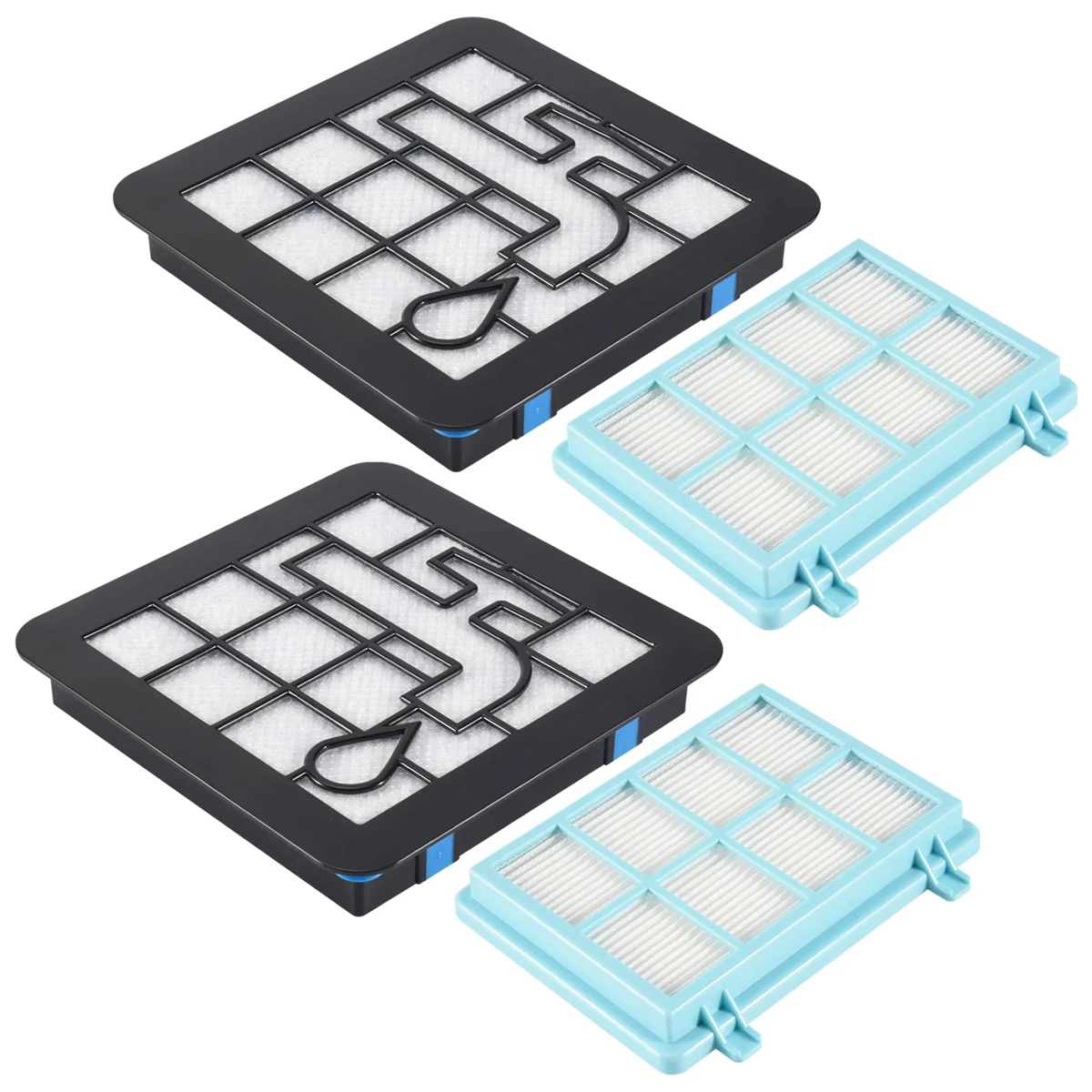 

ABRG Pack of 2 Filter Set for Philips PowerPro Compact FC9331 FC9332 FC8010 Vacuum Cleaners