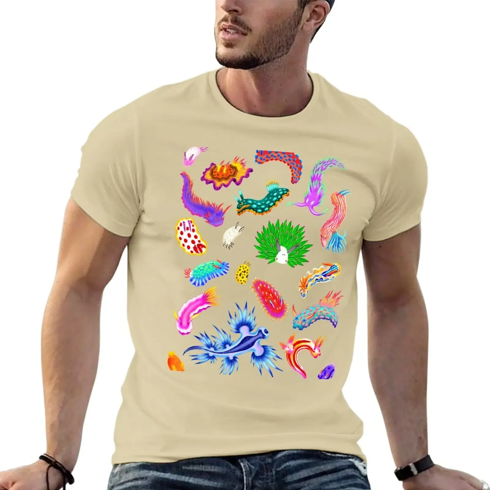 Summer Tops Boys T Shirts T Shirt Men New Rainbow Nudibranchs (Sea Slugs) Assortment T-Shirt Oversized Men Clothing Summer Tops