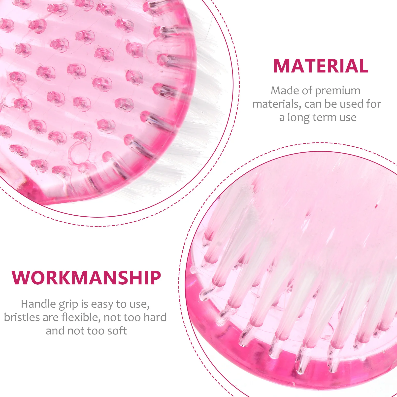 

10pcs Nail Cleaning Brush Handle Grip Scrubbing Tool For Hands Feet Fingernails Manicure Pedicure Portable Travel Size