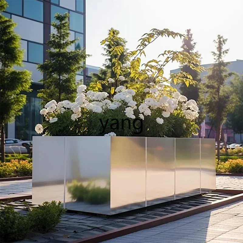 

CCL outdoor stainless steel flower box fence commercial street outer pendulum green plant box partition combination