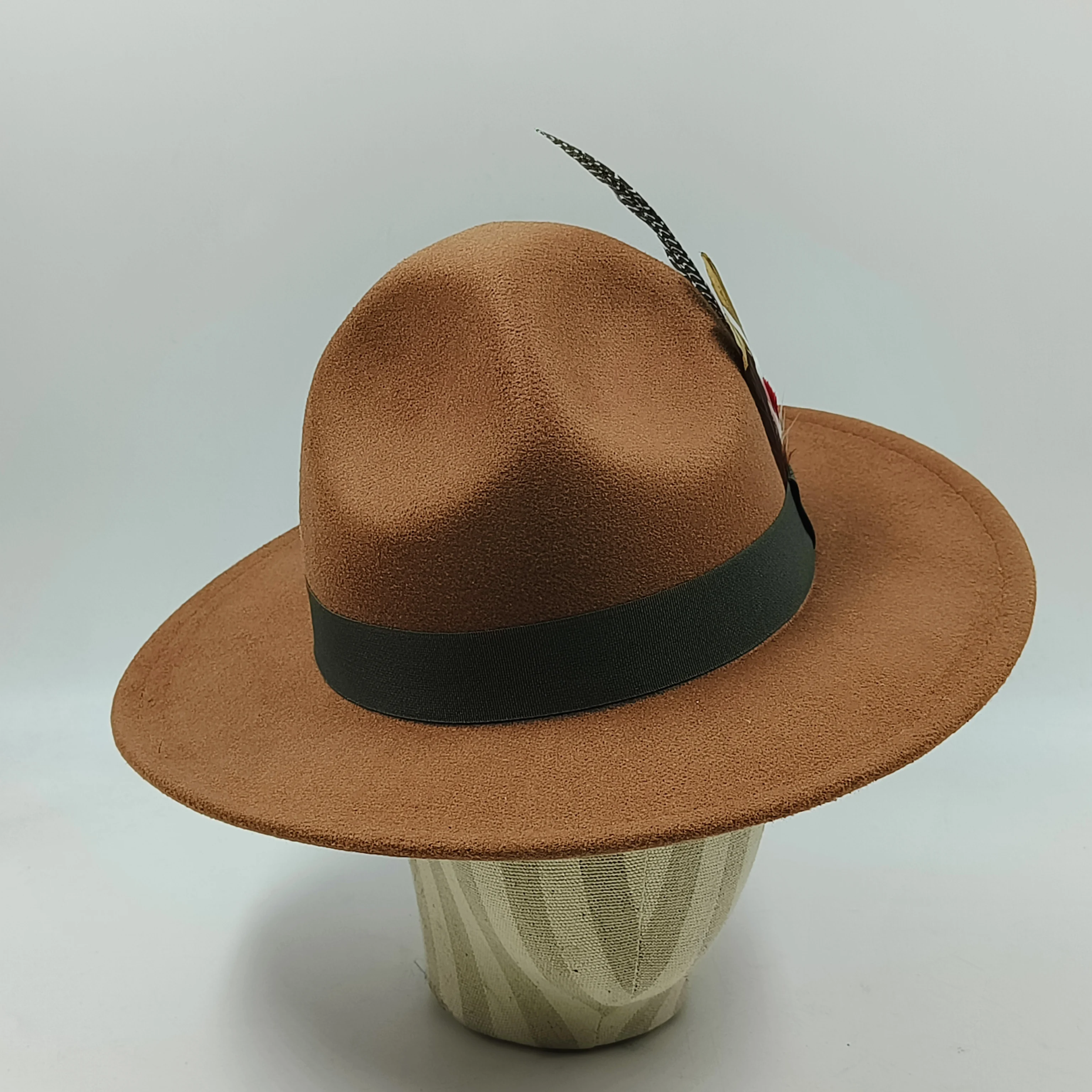 Feather Fedora Hat Men Ranger Hat Special Top Hat funny hat Sergeant hat Jazz hat Scout Hat Panama sombrero hombre