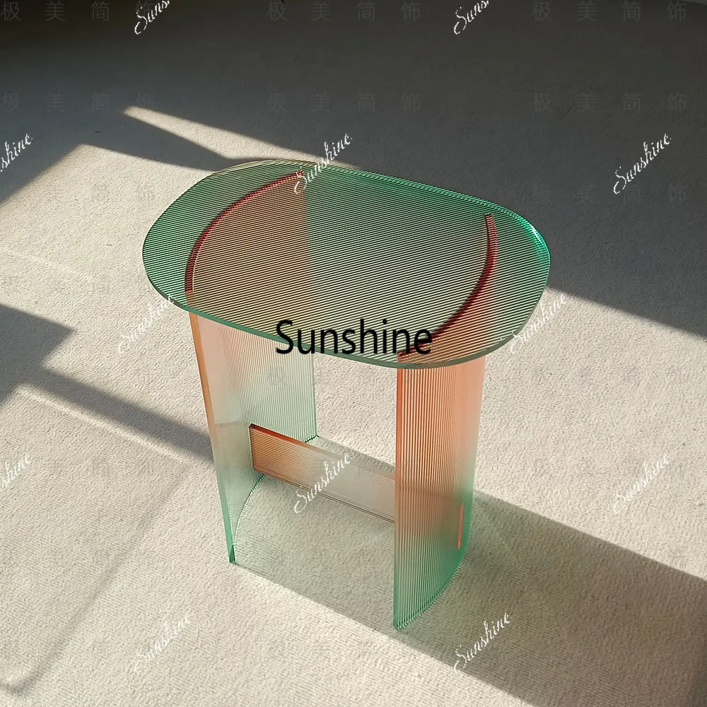 

Gradient living room striped acrylic home sofa side table