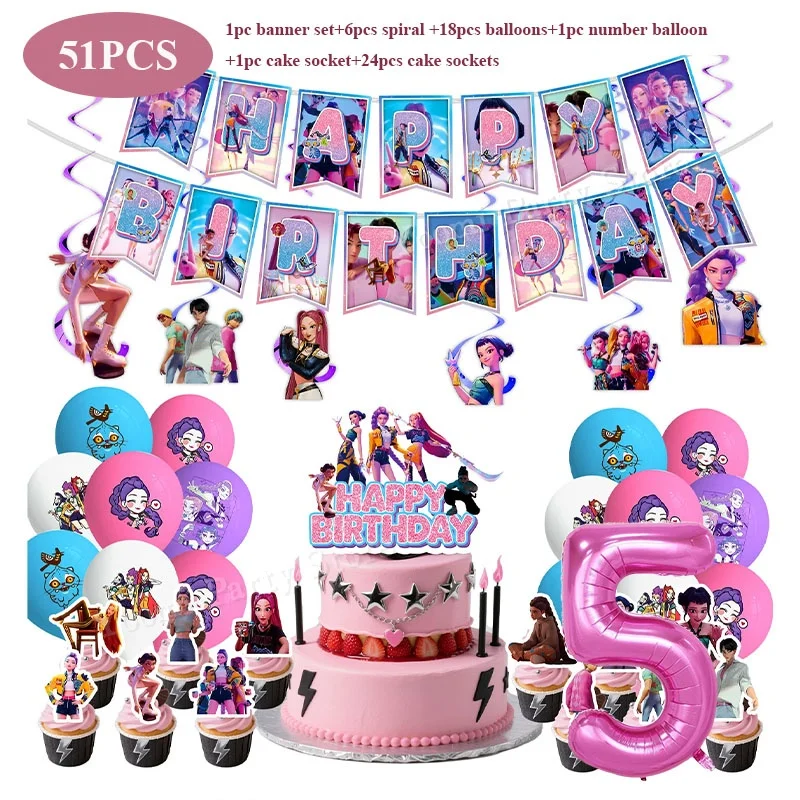 Geburtstagsparty-Dekorationsset Cartoon-Film-Mädchen Motiv Teller Becher Servietten Luftballons Baby-Shower-Party Geschenk – Detail 10