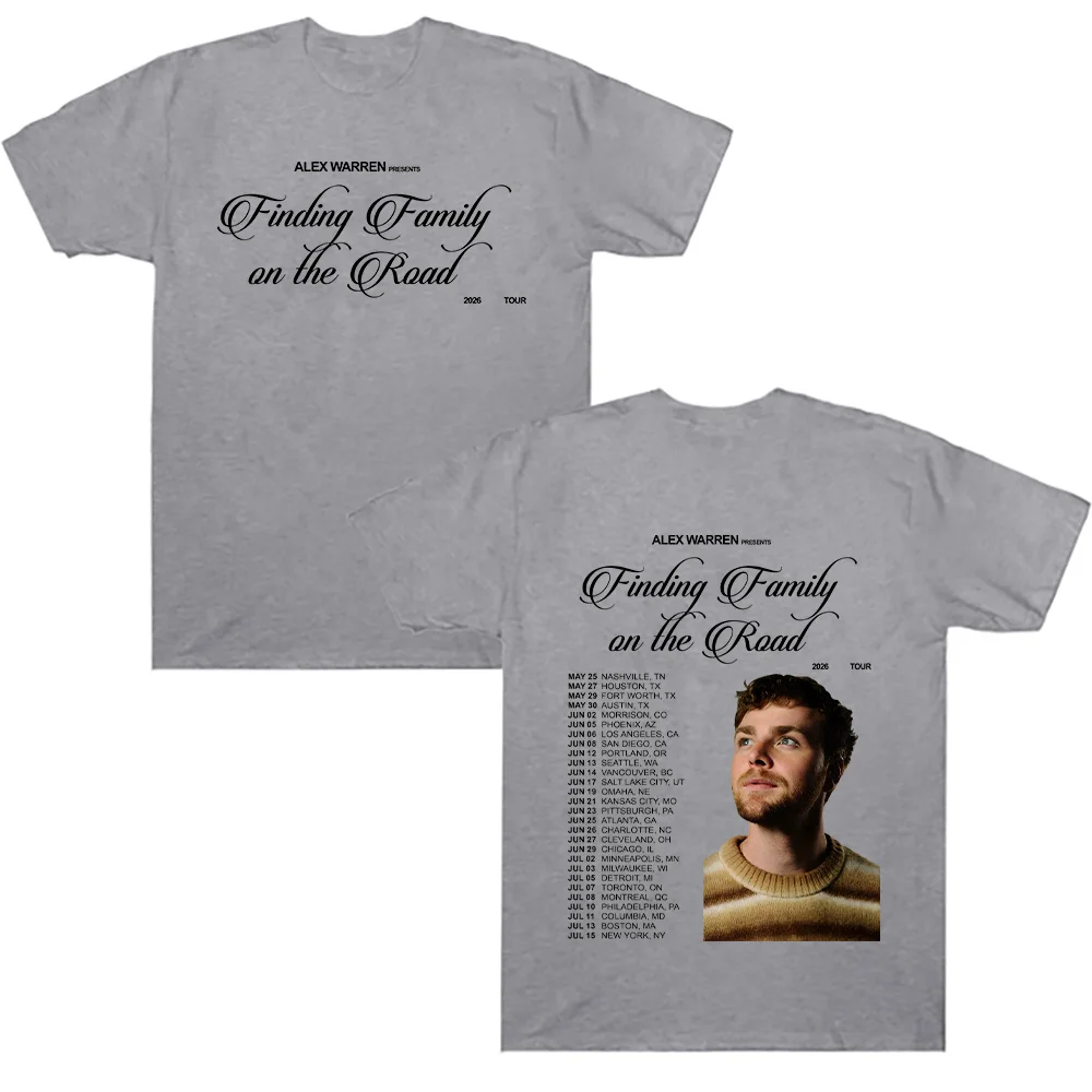 أليكس وارن العثور على الأسرة على الطريق 2026 جولة تي شيرت قصير الأكمام القطن تيز Comfor الصيف النساء الرجال الملابس جودة عالية