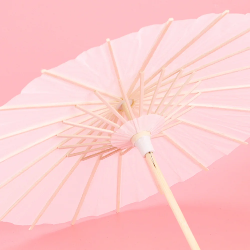 

40Cm White Paper Parasol Diy Craft Kids Performance Umbrella Party Wedding Decoration Accessory Bedroom Living Room Use Party