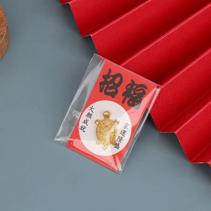 1Pc Golden Feng Shui Money Lucky Wealth Turtle Temple Money Toad Crane Auspiciou Pray Characterize Fortune Wealth souvenir Gift