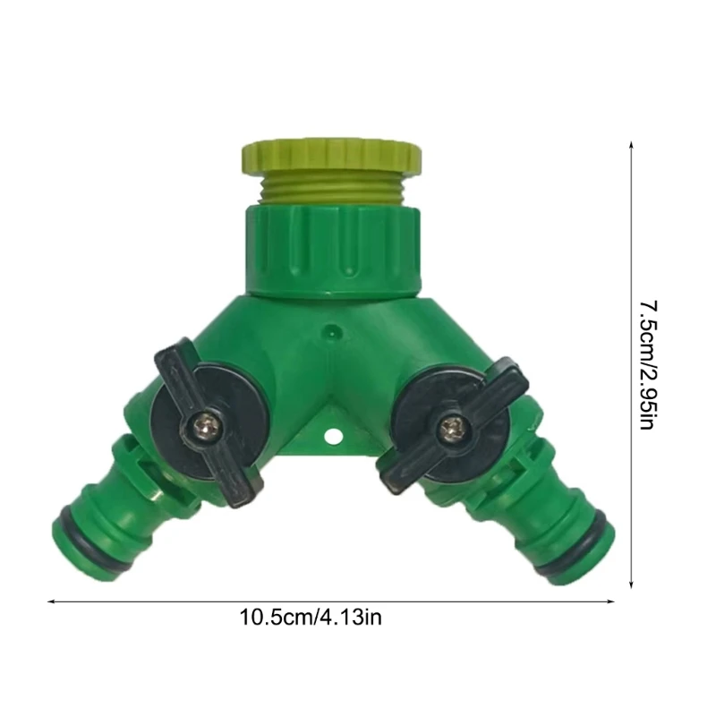 Easy to Use Watering Systems Flows Adjusting Three Way Hose Connector with Shutoff Valves Suitable for Garden Irrigation