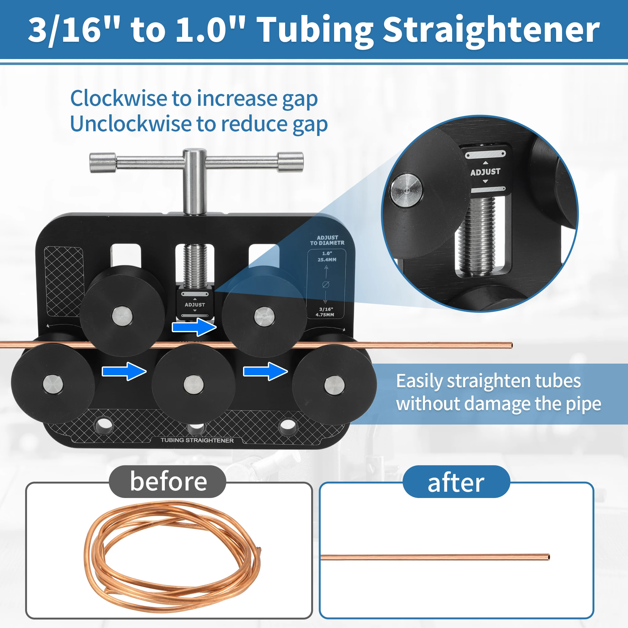 UXCELL Tubing Straightener for 3/16