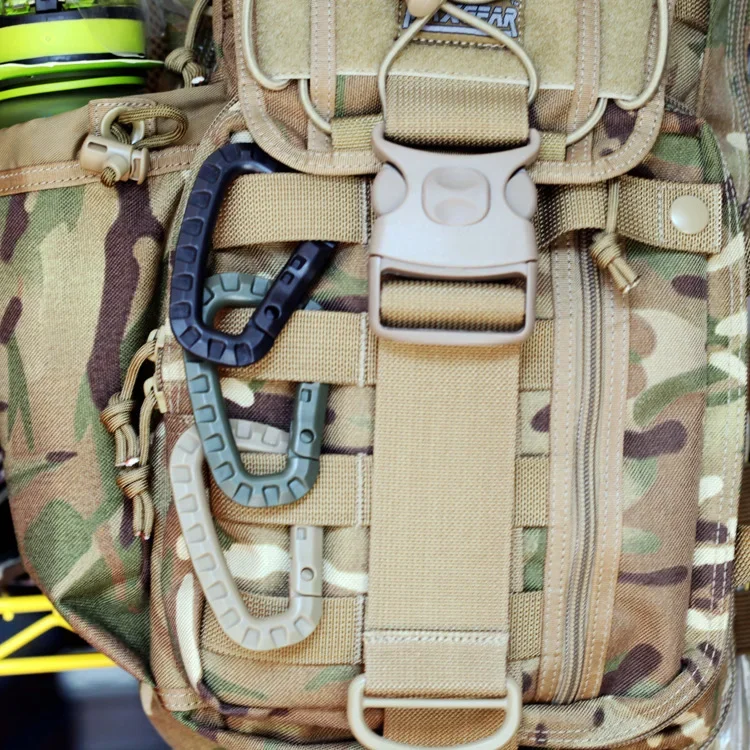 Taktischer D-Ring Grimlock Karabiner Clip MOLLE Gurtbandbefestigung Schnelles Riegelsystem für Militärweste/Rucksäcke/Beutel/Tasche/Gürtel – Detail 7