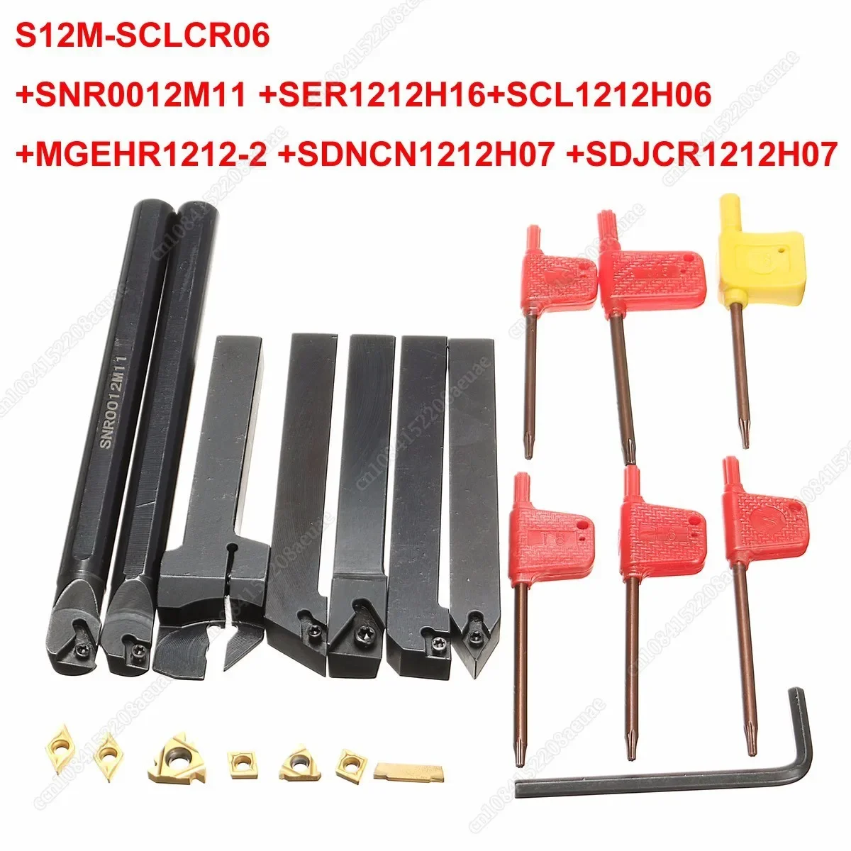 

7Pcs 12mm Shank Lathe Turning Tool Holder Boring Bar Lathe Tools Lathe Cutter Metal Turning Rod Holders with Carbide Inserts