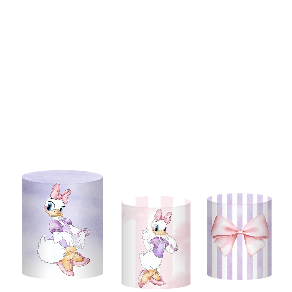 Круглый фон с изображением Дейзи, фиолетовая полоса, настенный декор для вечеринки, декор для девочек, новорожденный детский душ, фон для вечеринки в честь первого дня рождения