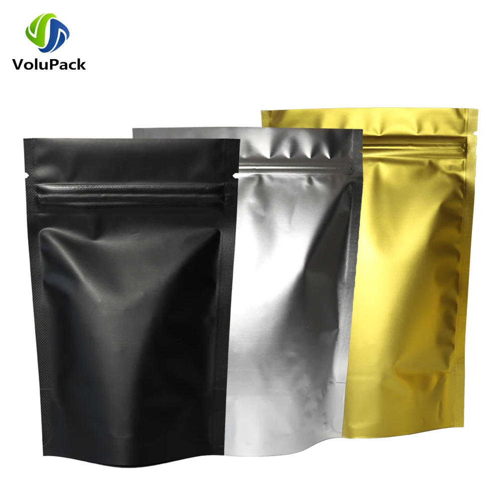 Aluminum Foil Stand Up Mylar Pouches, Kitchen Food  Storage Reclosable Heat Sealable Zip Lock Package  Doypack for Coffee Beans