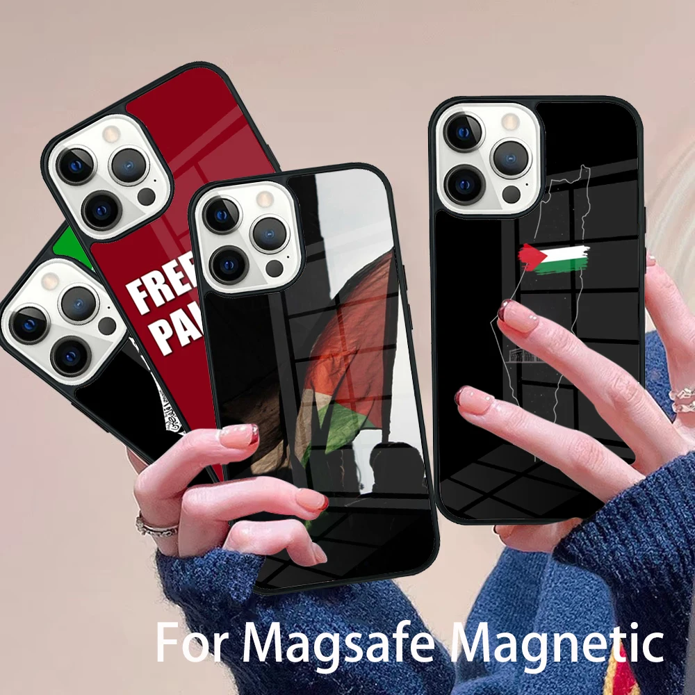 

Чехол для телефона с флагом P-P-A-lestine-e-E Magesafe, магнитный чехол с беспроводной зарядкой для iPhone 17, Air 16, 16e, 11, 12, 13, 14, 15 Pro Max Plus