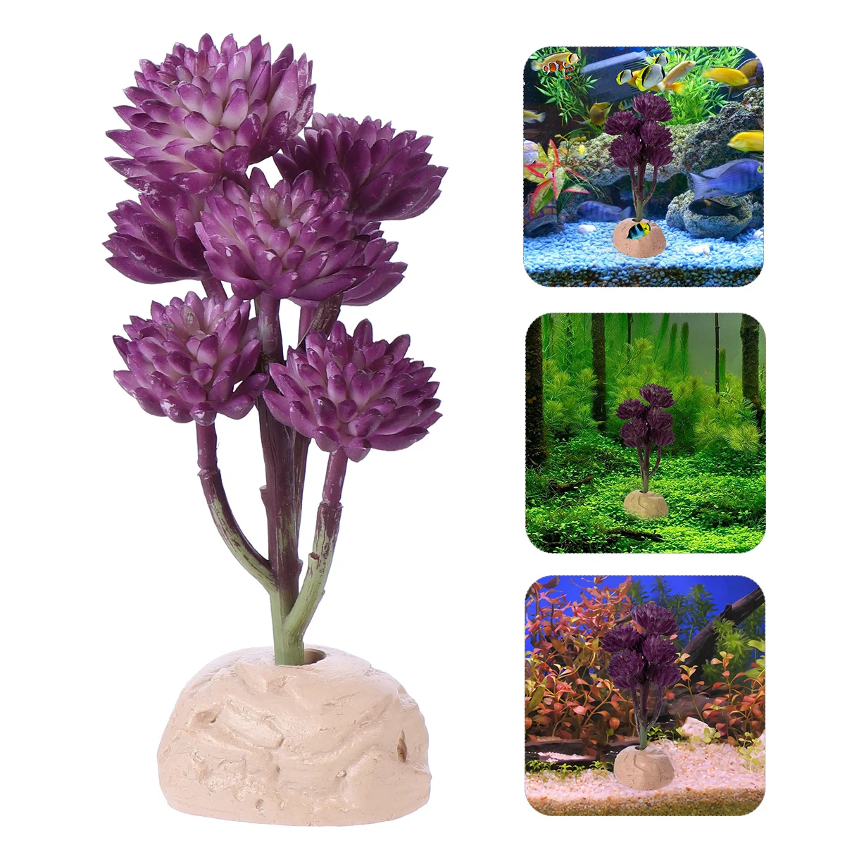

Simulated Seven-Head Lotus Aquarium Plant Resin Crafts Colorful Fish Tank Landscape Micro Landscape Adornment Home Office