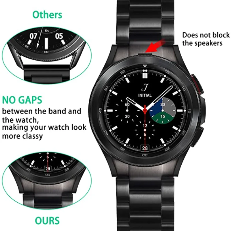 No Gap Metal Strap for Samsung Galaxy Watch 4 5 6 40mm 44mm 5 Pro 45mm Stainless Steel for Watch 4/6 Classic 42mm 46mm 43mm 47mm