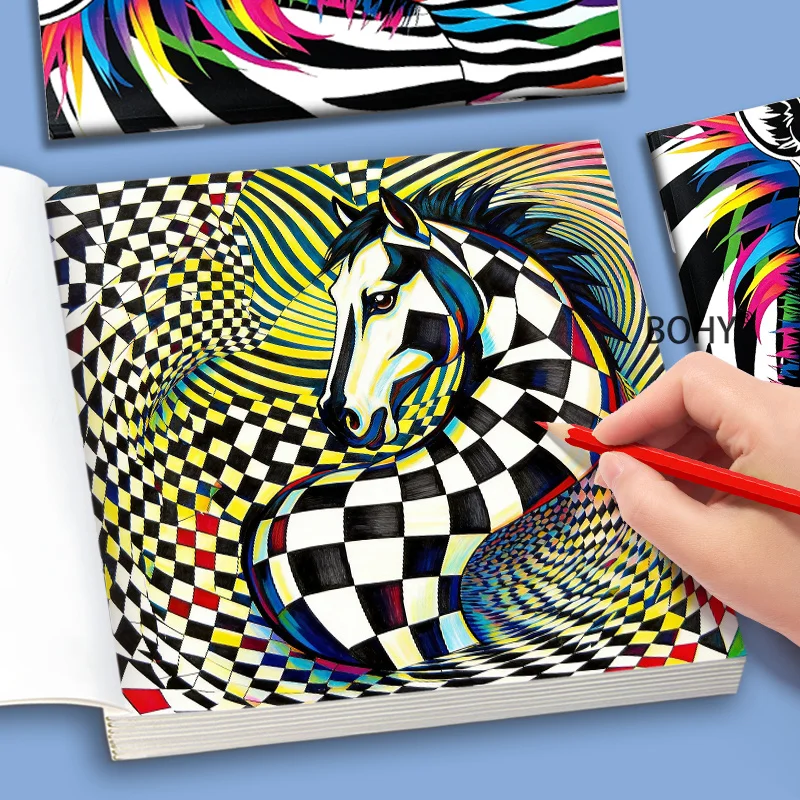 1 Volume of Adult Decompression Art Creative Coloring Drawing Book, 24 Pages, Leisurely Hand Drawn Before Bedtime At Home
