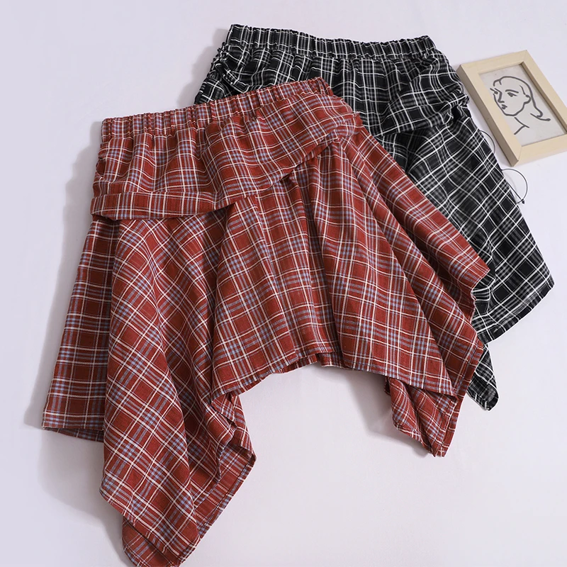 

Gagarich Irregular Checkered Short Skirt Women 2024 Summer Korean V New Spicy Girl Slim and Stylish Half Skirts